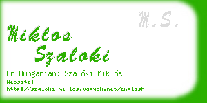 miklos szaloki business card